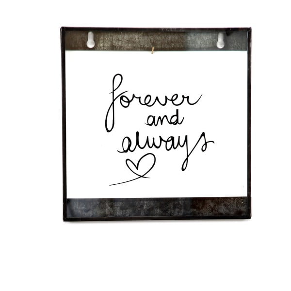 Szklana tabliczka z napisem Live Forever, 20x20 cm