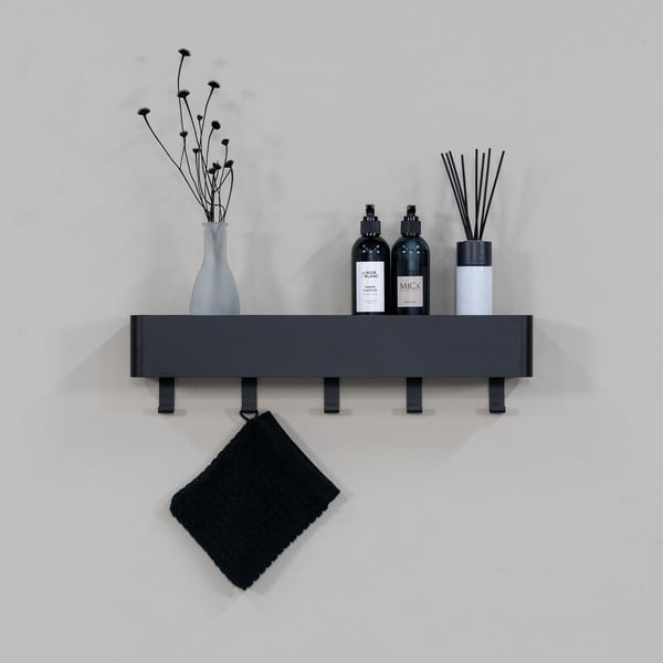 Czarna ścienna stalowa półka łazienkowa Multi – Spinder Design-image-3