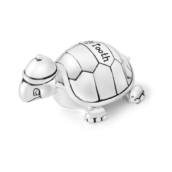 Metalowa szkatułka na pierwszy mleczny ząbek w kolorze srebra ø 8x3 cm Turtle – Zilverstad