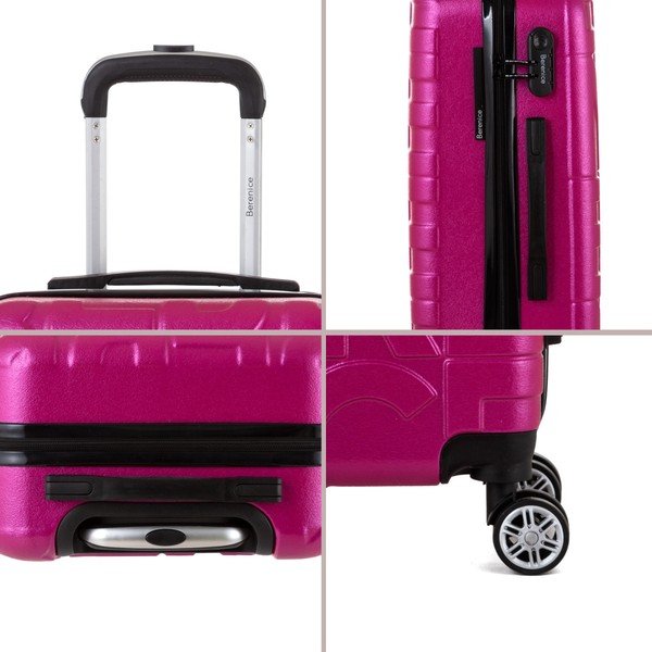 Zestaw 3 różowych walizek Berenice Typo-image-1