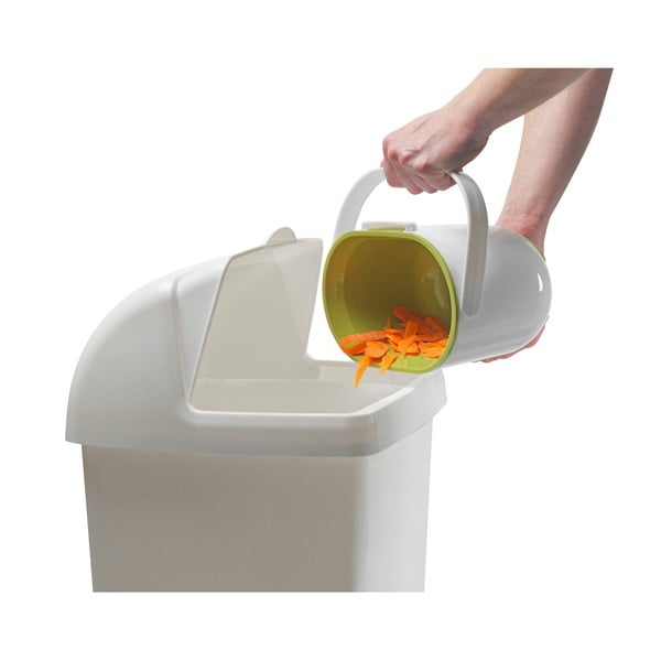 Biało-zielony pojemnik na odpadki organiczne Addis Caddy, 2,5 l-image-3