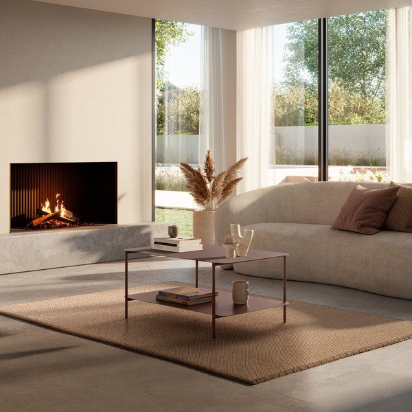 Metalowy stolik w kolorze terakoty 58x90 cm Beatrix – MOME-image-1