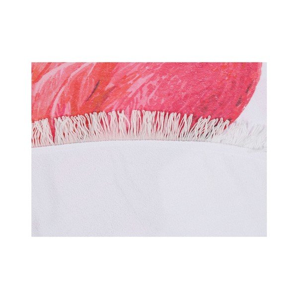 Kolorowy ręcznik plażowy ze 100% bawełny Flamingos, ⌀ 150 cm-image-1