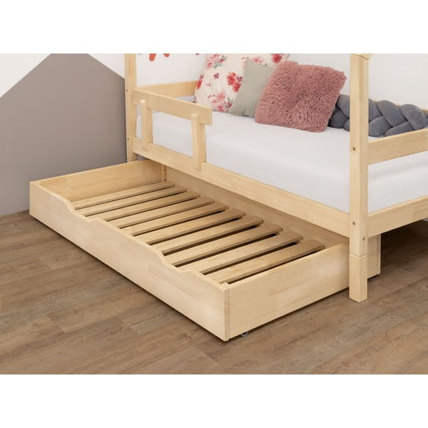 Biała szuflada pod łóżko ze stelażem i wypełnionym dnem Benlemi Buddy, 90x180 cm-image-1