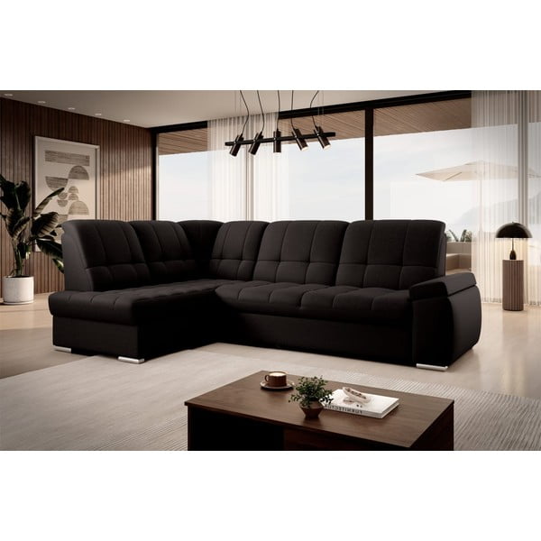 Brązowy rozkładany/ze schowkiem narożnik (lewostronny/w kształcie litery L) Sado – ELTAP-image-4