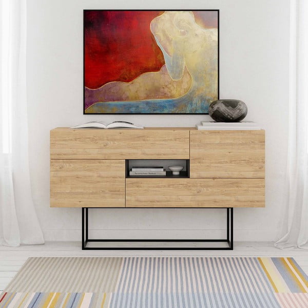 Niska komoda w dekorze dębu 145x82 cm Titan – Marckeric-image-1