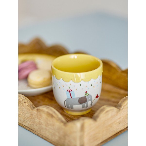 Żółto-kremowy kamionkowy kubek dla dzieci 150 ml Celebrate – Bloomingville Mini-image-1