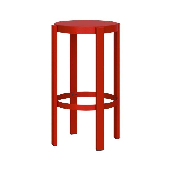 Czerwony stalowy hoker (wysokość siedziska 65 cm) Doon – noo.ma