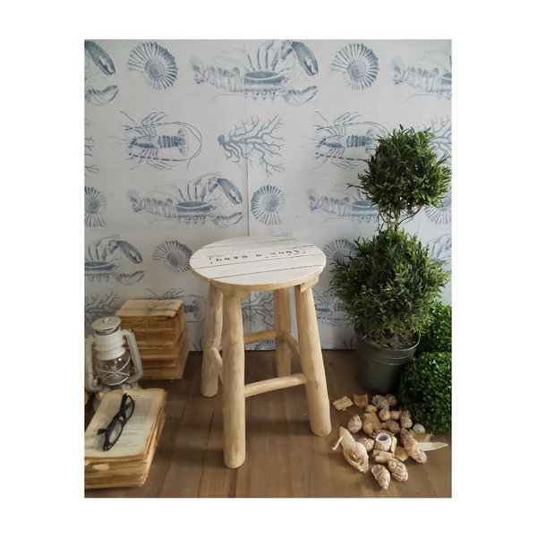 Stołek z drewna tekowego Orchidea Milano, wys. 45 cm