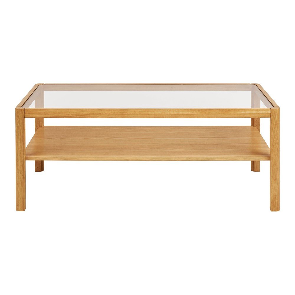 Stolik ze szklanym blatem w naturalnym kolorze 60x110 cm Lourmarin – House Nordic