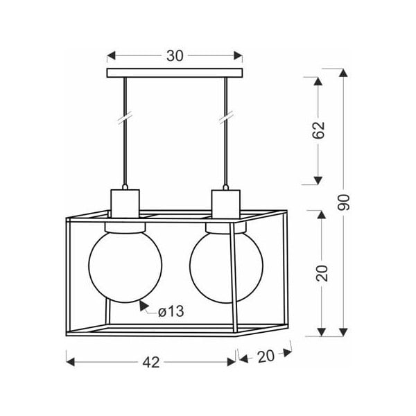 Czarna lampa wisząca 20x42 cm Retro 2 – Candellux Lighting-image-1