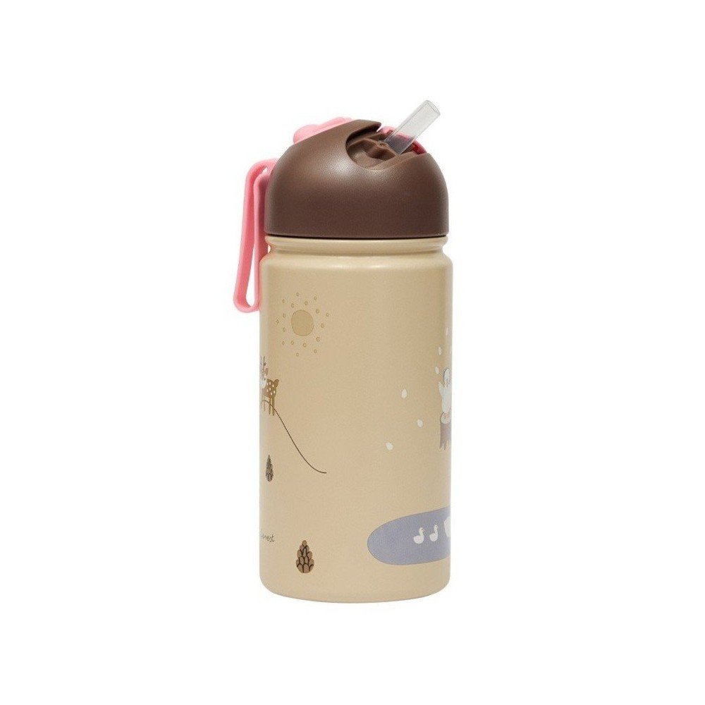 Jasnobrązowa aluminiowa butelka dla dzieci 360 ml Friends in the Forest – OYOY Mini