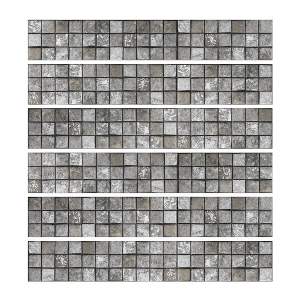 Zestaw 6 naklejek ściennych Ambiance Stickers Friezes Tiles Stone, 5x30 cm