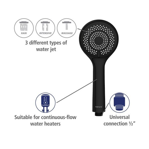 Słuchawka prysznicowa ø 9,5 cm Water Saving – Wenko-image-4