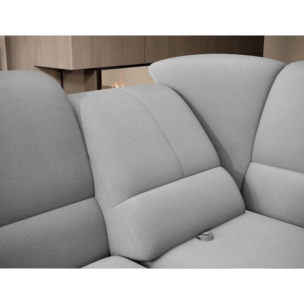 Szary aksamitny rozkładany/ze schowkiem narożnik (prawostronny/w kształcie litery L) Siber – ELTAP-image-1