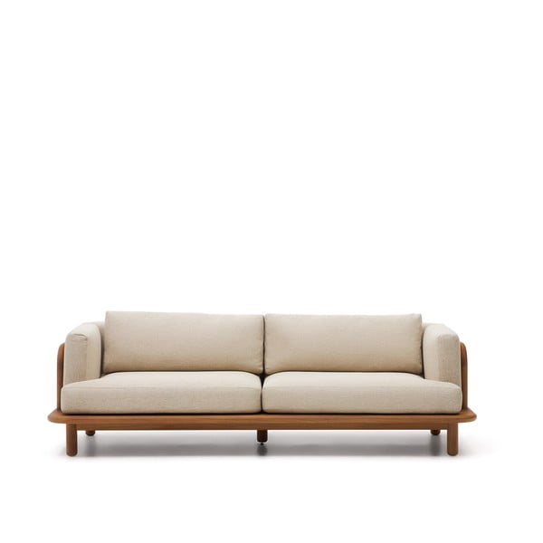 Beżowa sofa ogrodowa z litego drewna tekowego Turqueta – Kave Home