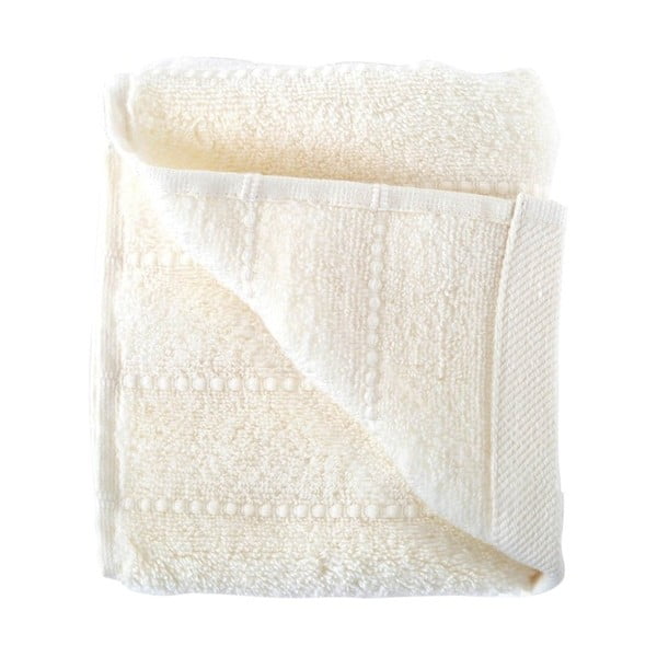 Kremowy ręcznik z czesanej bawełny Pierre, 30x50 cm