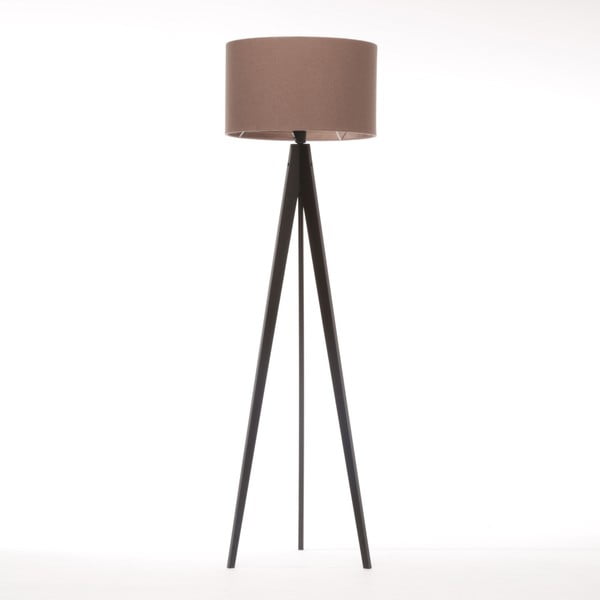 Jasnobrązowa lampa stojąca 4room Artist, czarna lakierowana brzoza, 150 cm
