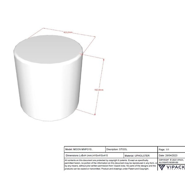 Biały puf dziecięcy z materiału bouclé MOON – Vipack-image-3