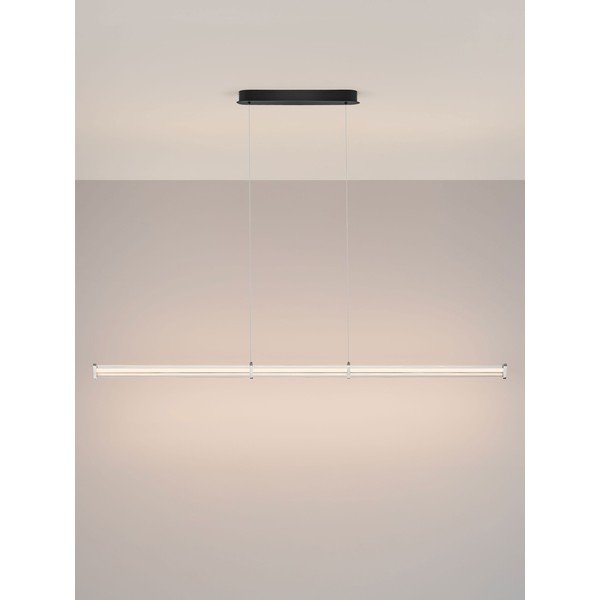 Metalowa lampa wisząca LED ze ściemniaczem w kolorze matowej czerni/w kolorze matowego srebra z kloszem ze szkła akrylowego Pheme – Nova Luce-image-4