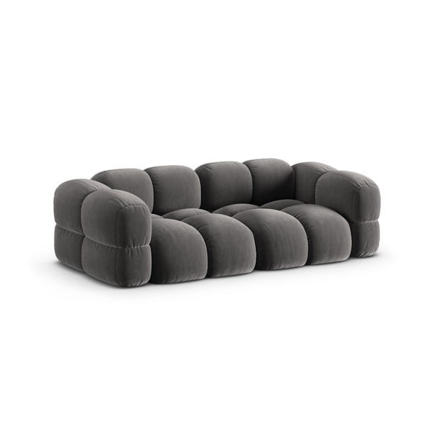 Szara aksamitna sofa 250 cm Loretto – Cosmopolitan Design-image-2