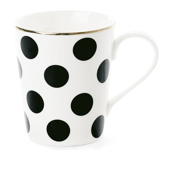 Kubek ceramiczny Miss Étoile Coffee Big Black Dots, Ø 8 cm