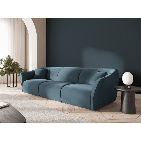 Niebieska aksamitna sofa 292 cm Tokyo – Cosmopolitan Design-image-1