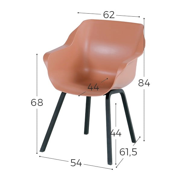 Zestaw 2 jasnopomarańczowych krzeseł ogrodowych Hartman Sophie-image-2