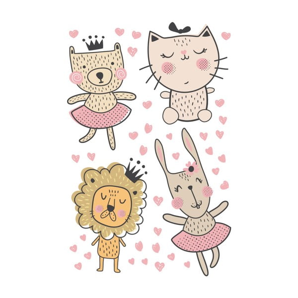 Zestaw dziecięcych naklejek ściennych Ambiance Scandinavian Animals with Hearts-image-2