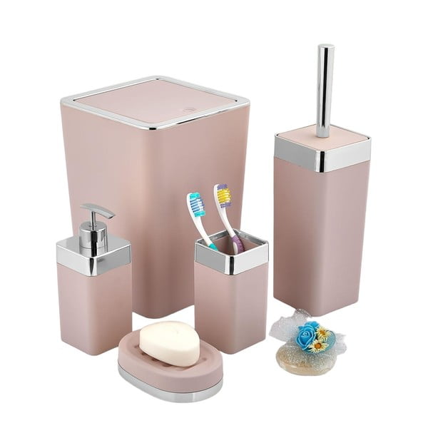Różowy zestaw akcesoriów łazienkowych – Oyo Concept