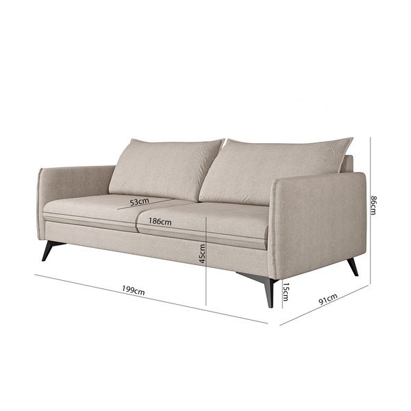 Beżowa sofa 199 cm Juli Bis – Ropez-image-3
