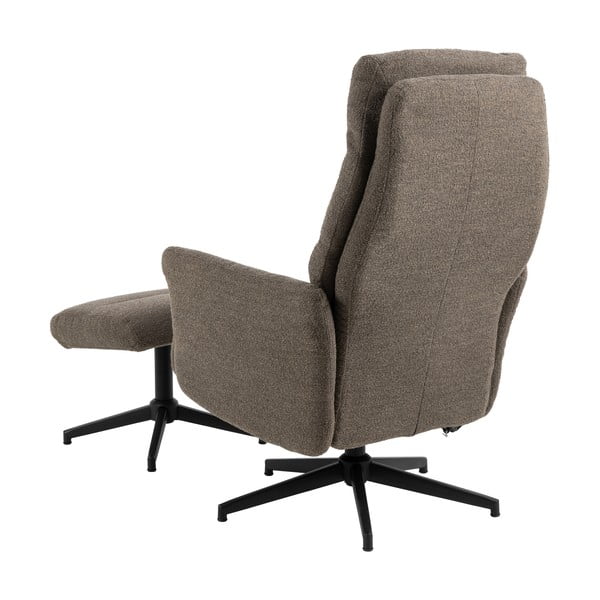 Szarobrązowy fotel wypoczynkowy z materiału bouclé London – Actona-image-4