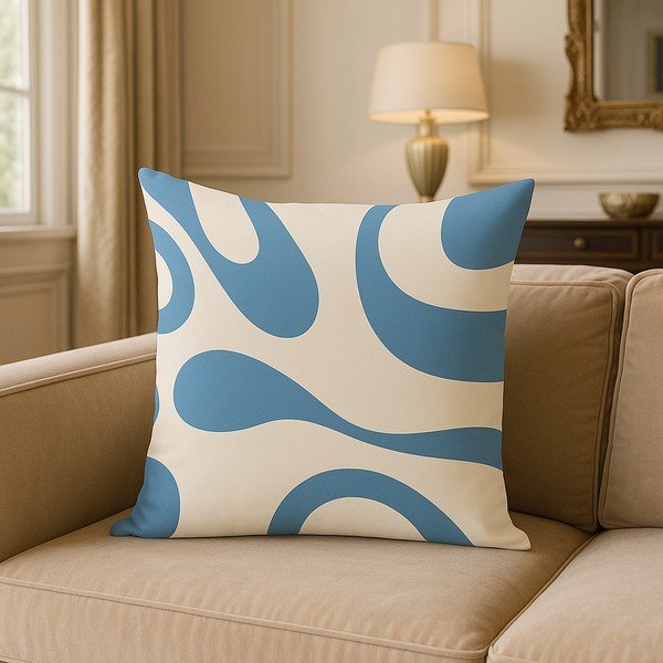 Poszewka na poduszkę 43x43 cm Blue Latte – Mila Home-image-3