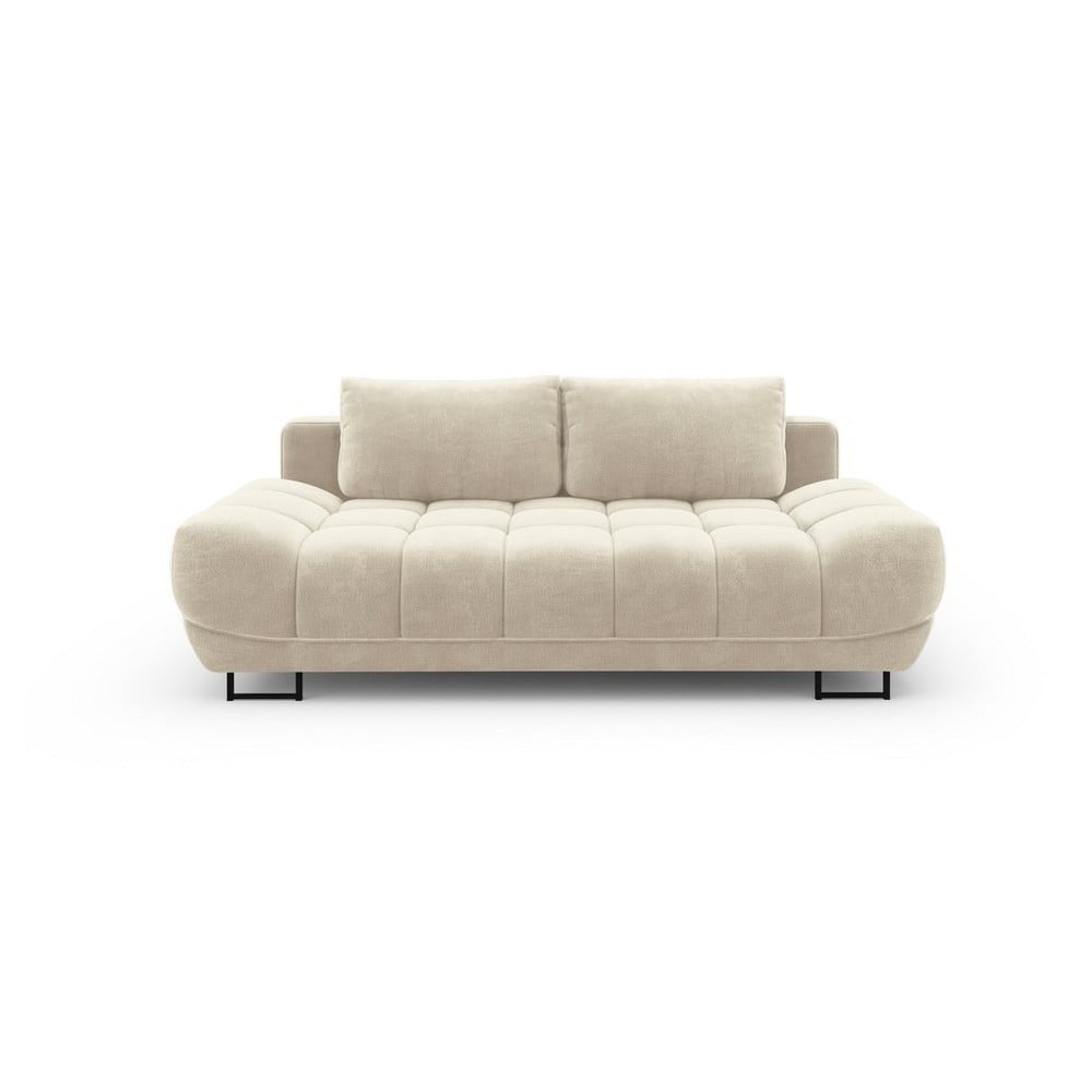 Beżowa 3-osobowa sofa rozkładana z aksamitnym obiciem Windsor & Co Sofas Cirrus