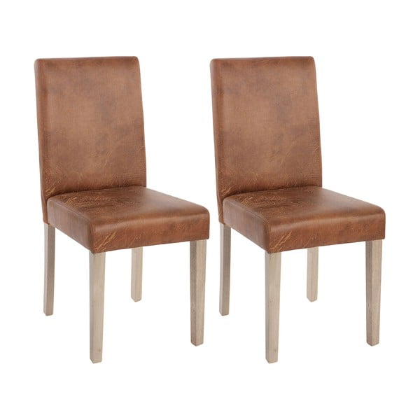 Komplet 2 brązowych krzeseł do jadalni Mendler Littau