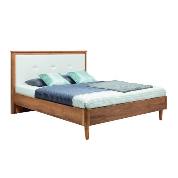 Białe łóżko 2-osobowe Mazzini Beds Scandi, 180x200 cm