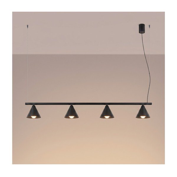 Czarna stalowa lampa wisząca Zylo – Sollux-image-3