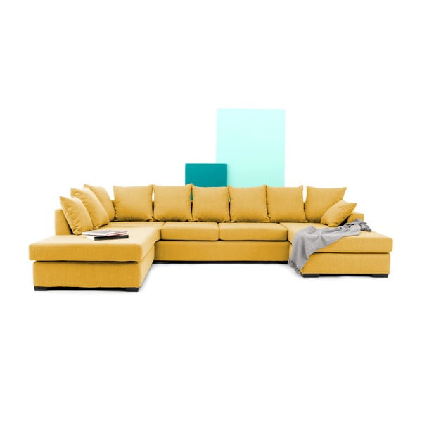 Żółta sofa narożna Vivonita Linus
