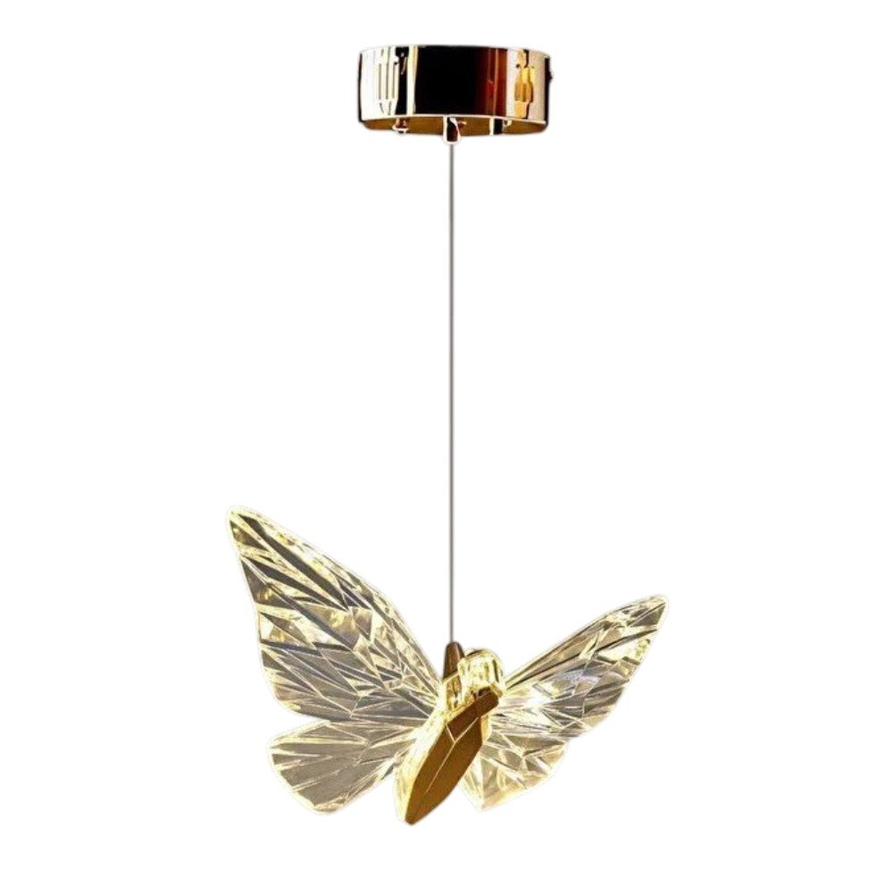 Metalowa lampa wisząca LED w kolorze złota z kloszem ze szkła akrylowego ø 20 cm Myrna – Opviq lights