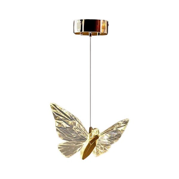 Metalowa lampa wisząca LED w kolorze złota z kloszem ze szkła akrylowego ø 20 cm Myrna – Opviq lights