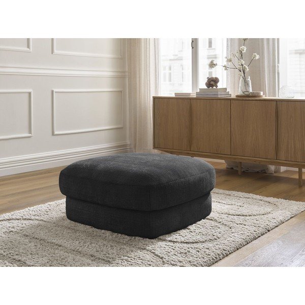 Czarny podnóżek z tkaniny szenilowej Leonore – Bobochic Paris-image-1