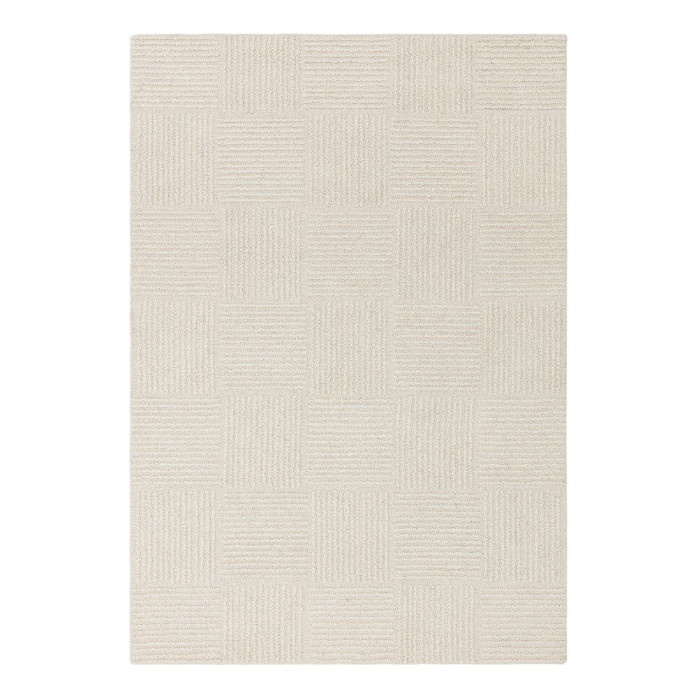Wełniany dywan tkany ręcznie w kolorze kości słoniowej 200x290 cm Zennith Grid – Asiatic Carpets