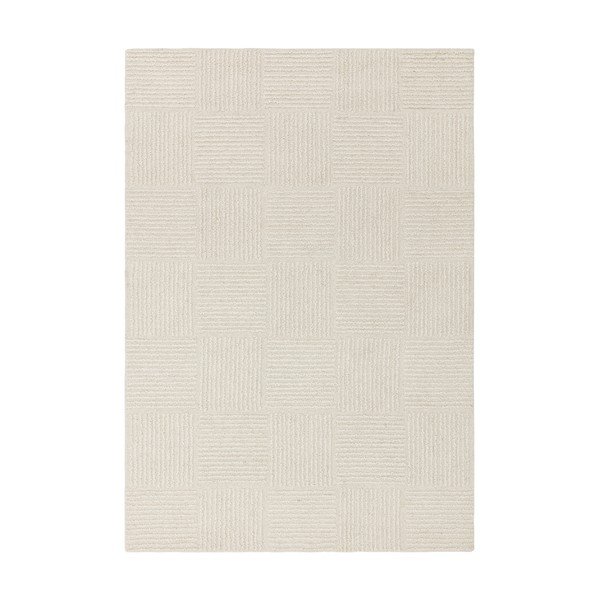 Wełniany dywan tkany ręcznie w kolorze kości słoniowej 120x170 cm Zennith Grid – Asiatic Carpets