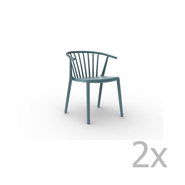 Zestaw 2 niebieskich krzeseł do jadalni Resol Woody