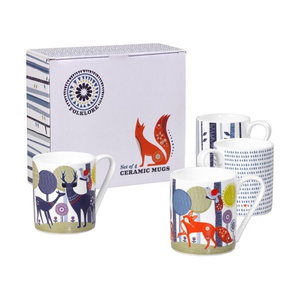 Zestaw 4 kubków ceramicznych Folklore-image-1