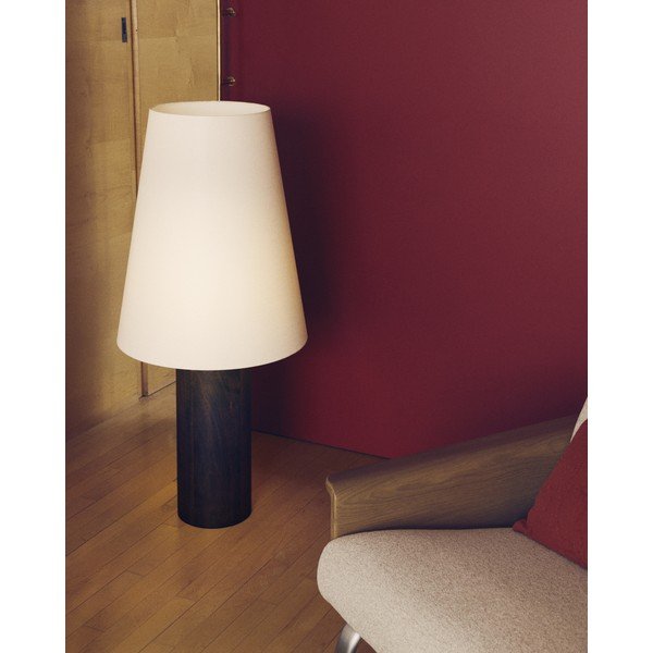 Biała/w ciemnym naturalnym kolorze lampa stojąca z tekstylnym kloszem (wysokość 110 cm) Marga – Kave Home-image-2
