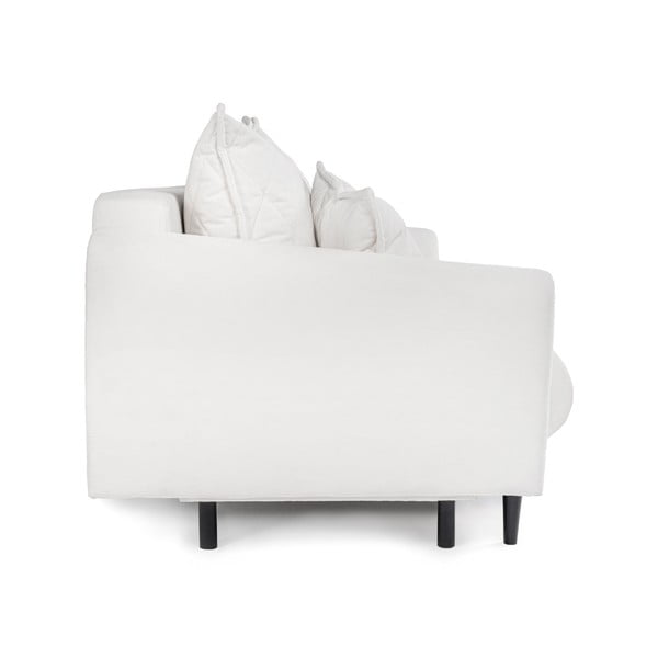 Biała sztruksowa rozkładana/ze schowkiem sofa 215 cm Bjork – Bonami Selection-image-4