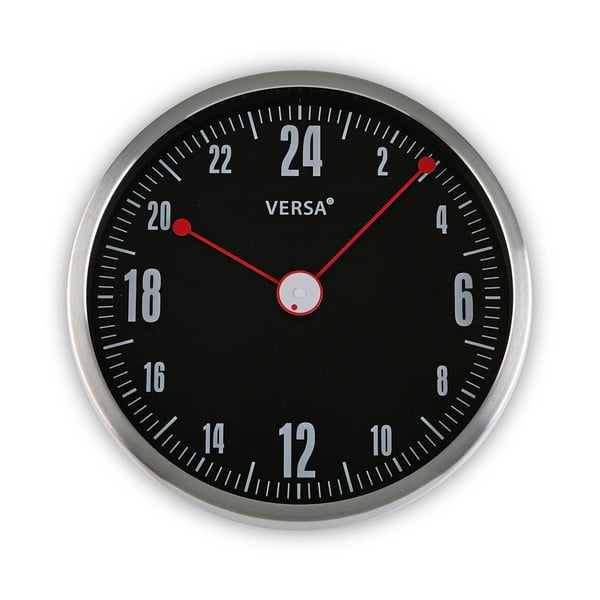 Czarny okrągły zegar ścienny Versa Inga, ø 30 cm