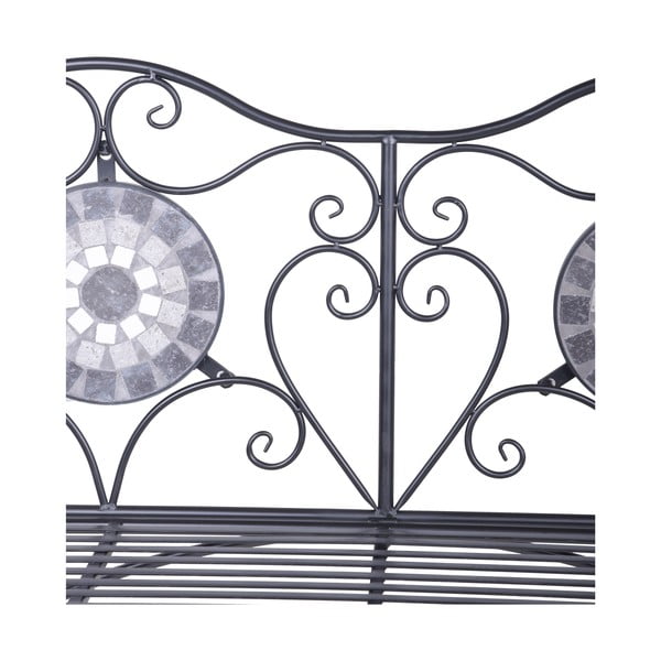 Czarna metalowa ławka ogrodowa Jalua – Garden Pleasure-image-2