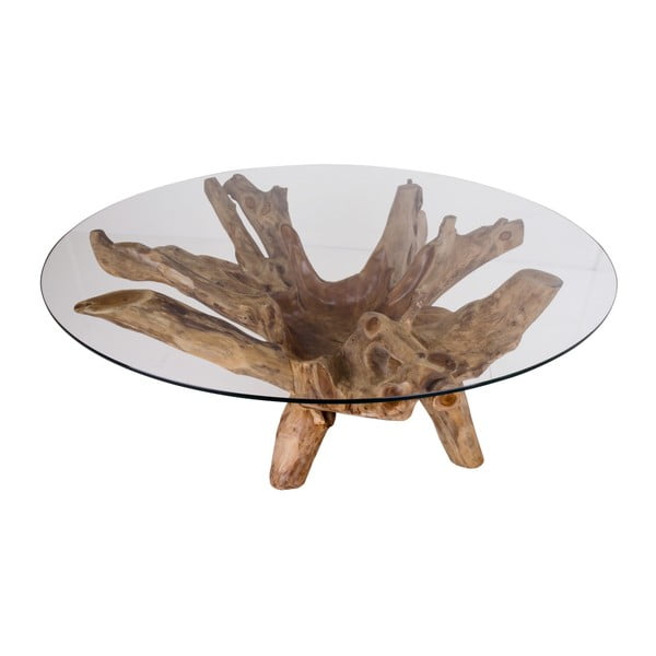 Okrągły stolik ze szklanym blatem ø 110 cm Amazonas – House Nordic